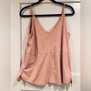 Stella Luce sexy pink tank top suede like with split sides and lined size med
